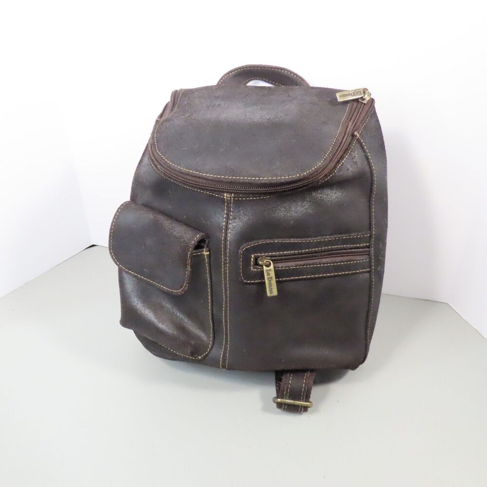 Le Donne Leather Backpack Black - Clean, Adjustable Straps, Travel